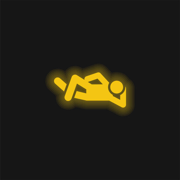 Breakdance yellow glowing neon icon