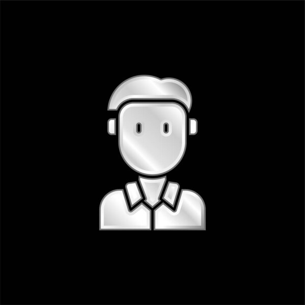 Boy silver plated metallic icon