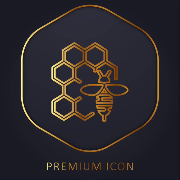 Apitherapy golden line premium logo or icon