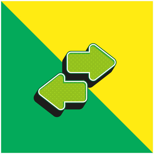 Стрелки Зеленый и желтый современный 3d векторный логотип