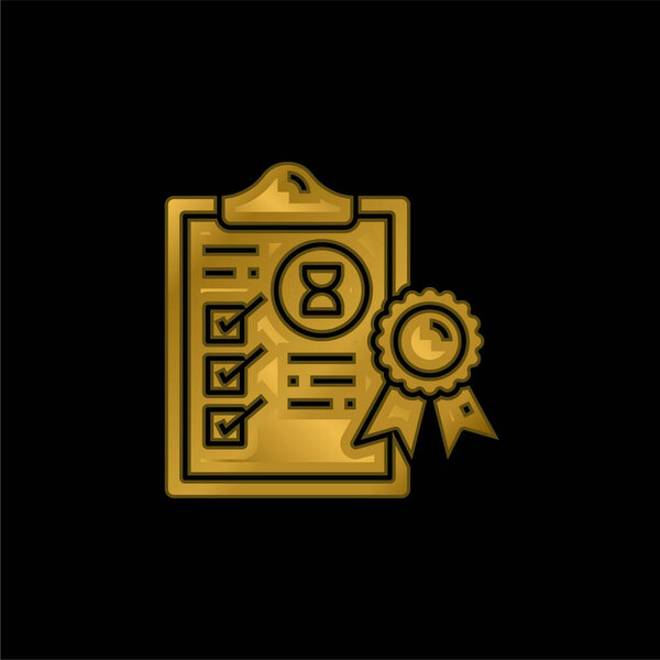 Наличие золотой металлической иконы или вектора логотипа