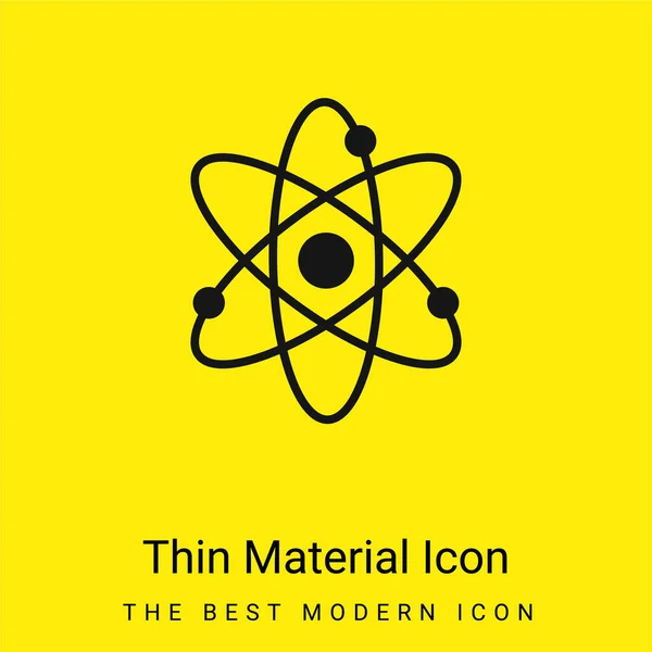 Atom Minimale Helder Geel Materiaal Pictogram — Stockvector