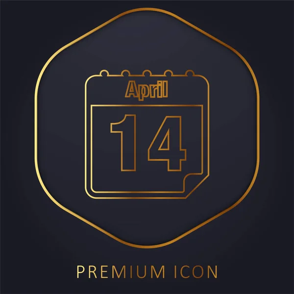 Avril Page Calendrier Jour Ligne Logo Premium Icône — Image vectorielle