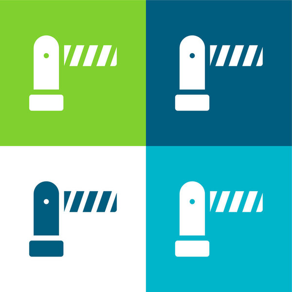 Barrier Flat four color minimal icon set