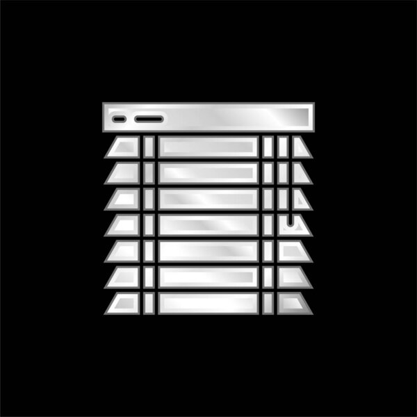 Blinds silver plated metallic icon