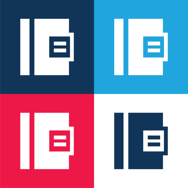 Повестка дня синий и красный четыре цвета минимальный набор значков