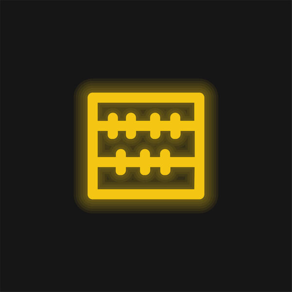 Abacus Maths Tool yellow glowing neon icon