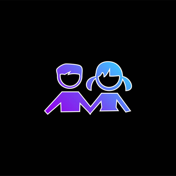 Boy And Girl Students blue gradient vector icon