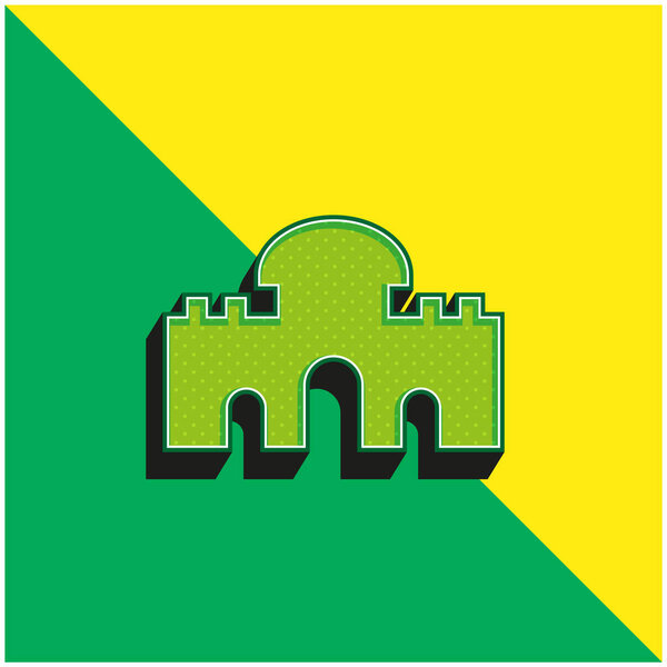 Alcala Gate Green and yellow modern 3d vector icon logo