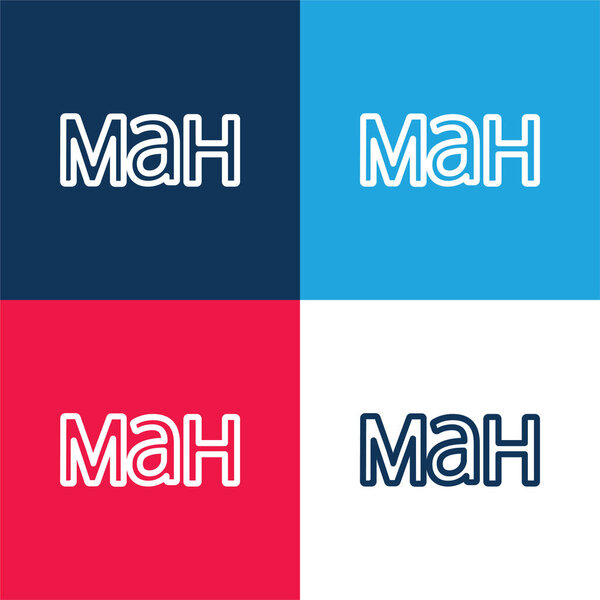 Символ валюты Азербайджана синий и красный четыре цвета минимальный набор значков