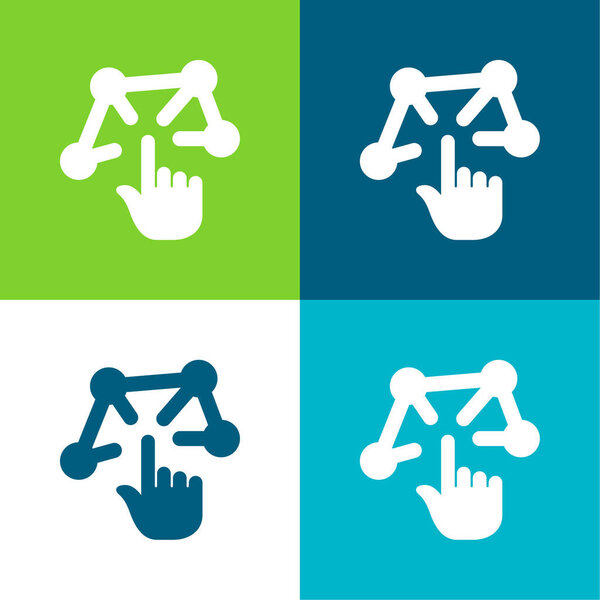 3d моделирование плоские четыре цвета минимальный набор значков