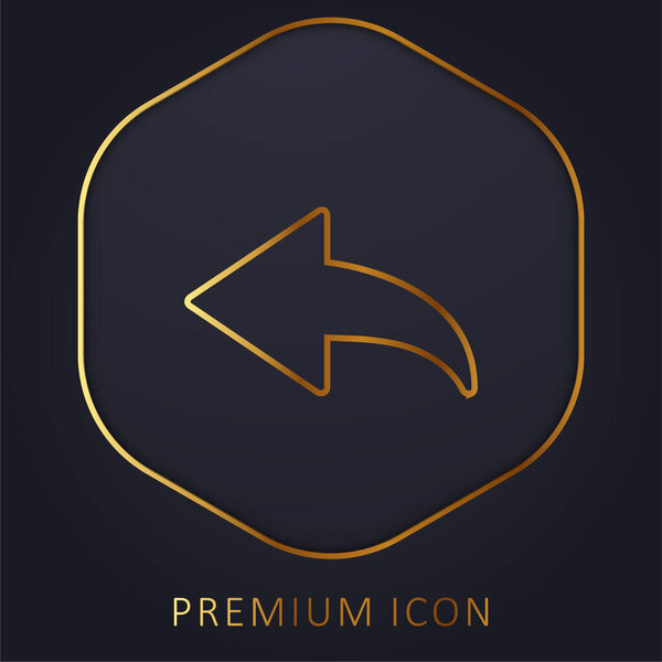 Back Arrow golden line premium logo or icon