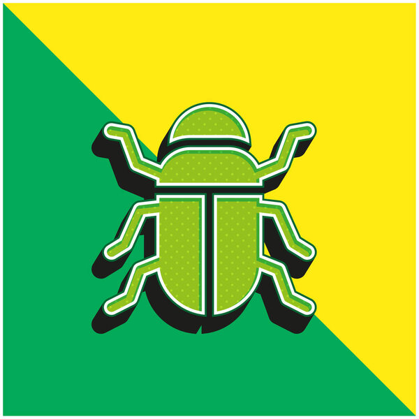 Beetle Green and yellow modern 3d vector icon logo