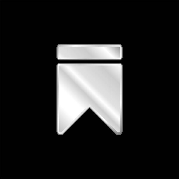 Bookmark silver plated metallic icon