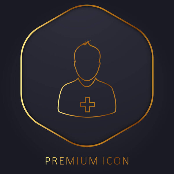 Add User golden line premium logo or icon