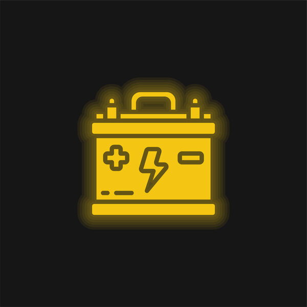Желтый светящийся значок батареи