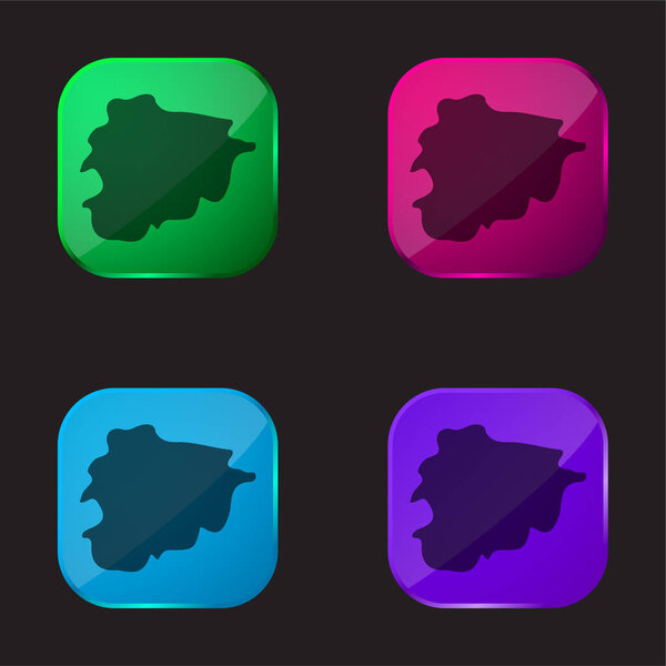 Andorra four color glass button icon