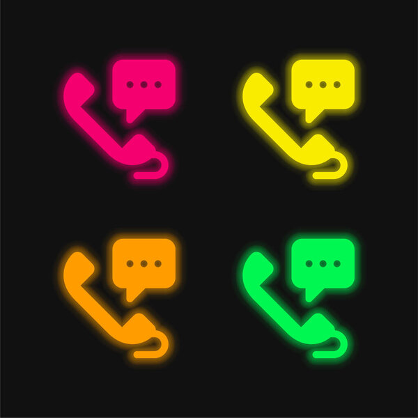 24 Горящий четырехцветный неоновый вектор