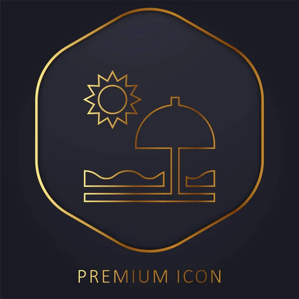 Ligne Plage Logo Premium Icône — Image vectorielle