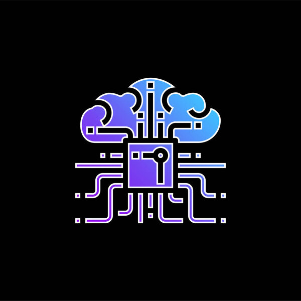 Значок синего градиента мозга