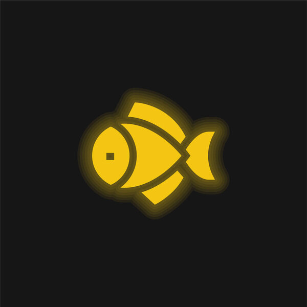 Big Fish yellow glowing neon icon