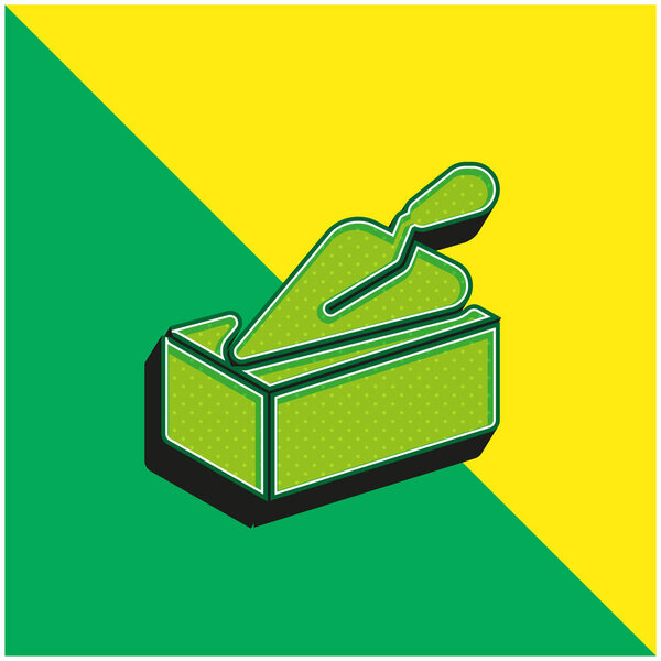 Brick Green and yellow modern 3d vector icon logo
