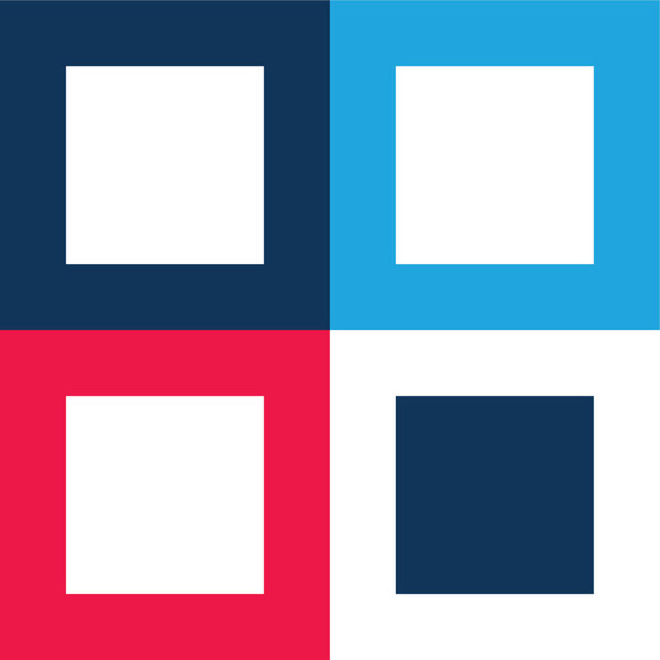 Биохазарный синий и красный четыре цвета минимальный набор значков