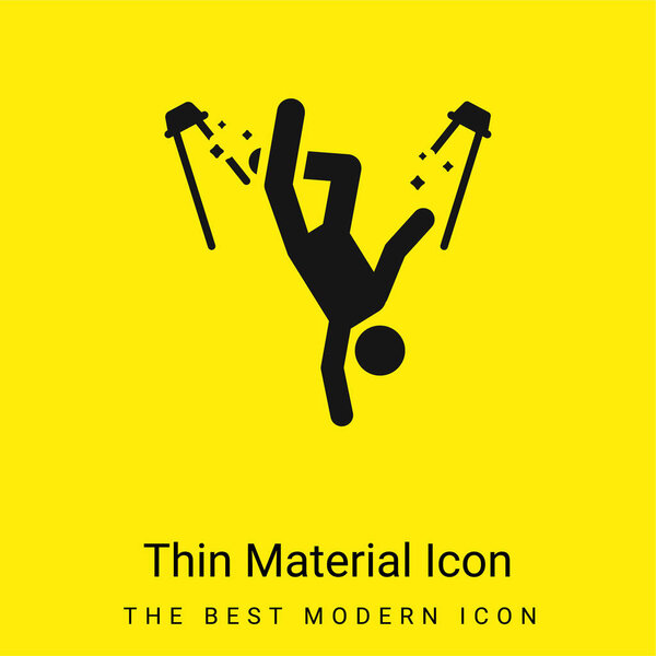 Break Dance Mínimo Icono Material Amarillo Brillante — Vector de stock