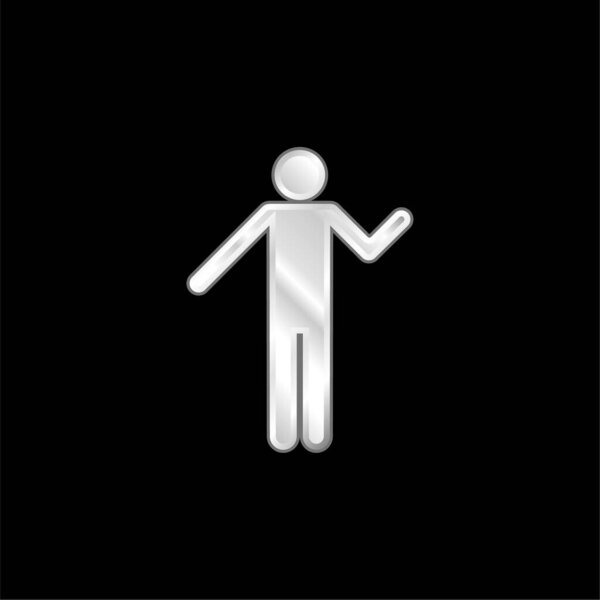 Basic Silhouette silver plated metallic icon