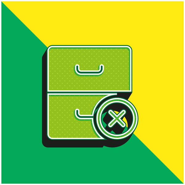 Архив Зеленый и желтый современный 3D логотип векторной иконки