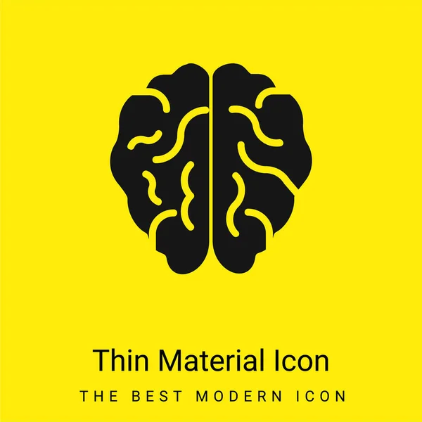 Cérebro Mínimo Ícone Material Amarelo Brilhante —  Vetores de Stock