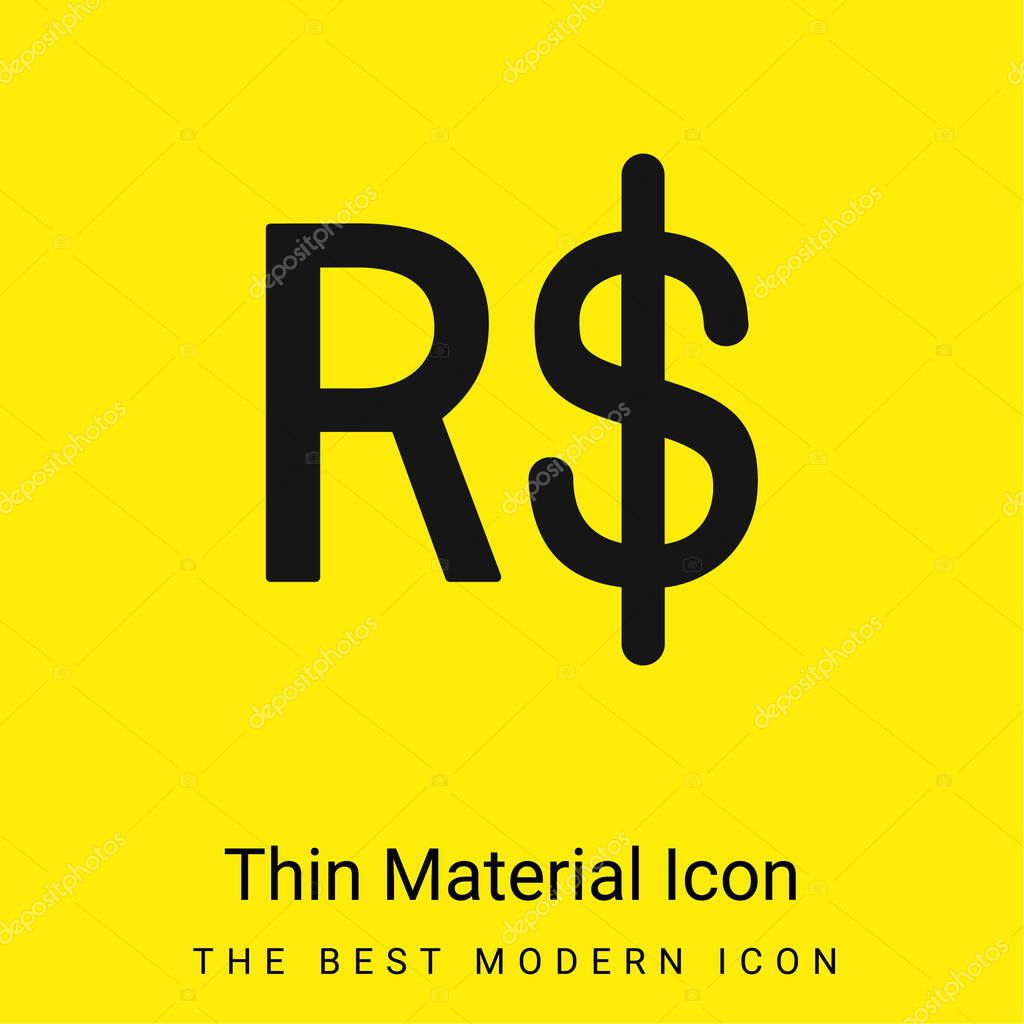 Brazil Real Symbol minimal bright yellow material icon