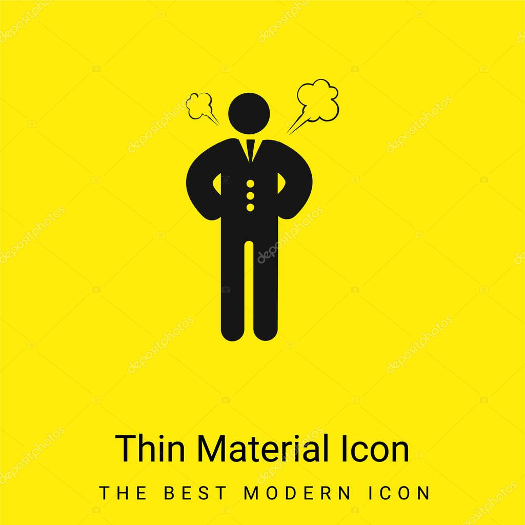 Angry Boss minimal bright yellow material icon