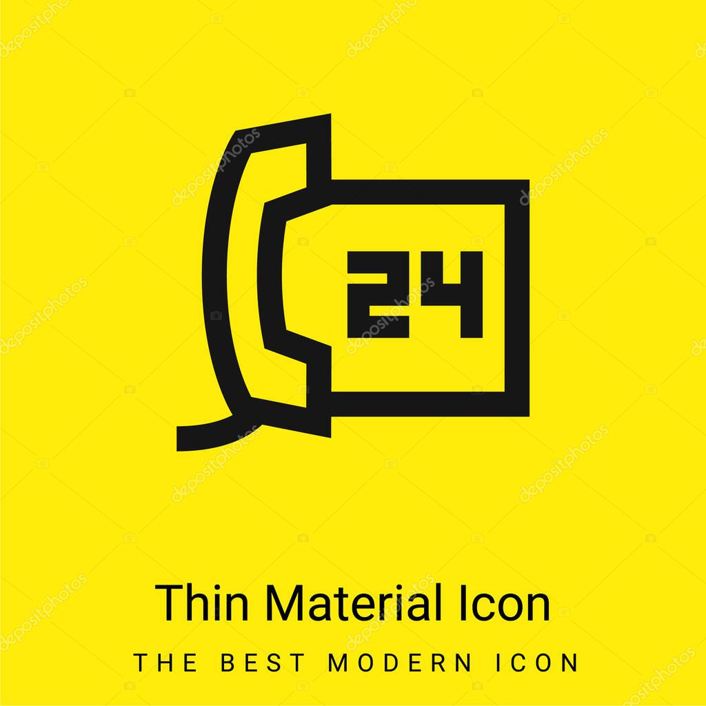 24 Hours Calls Service minimal bright yellow material icon