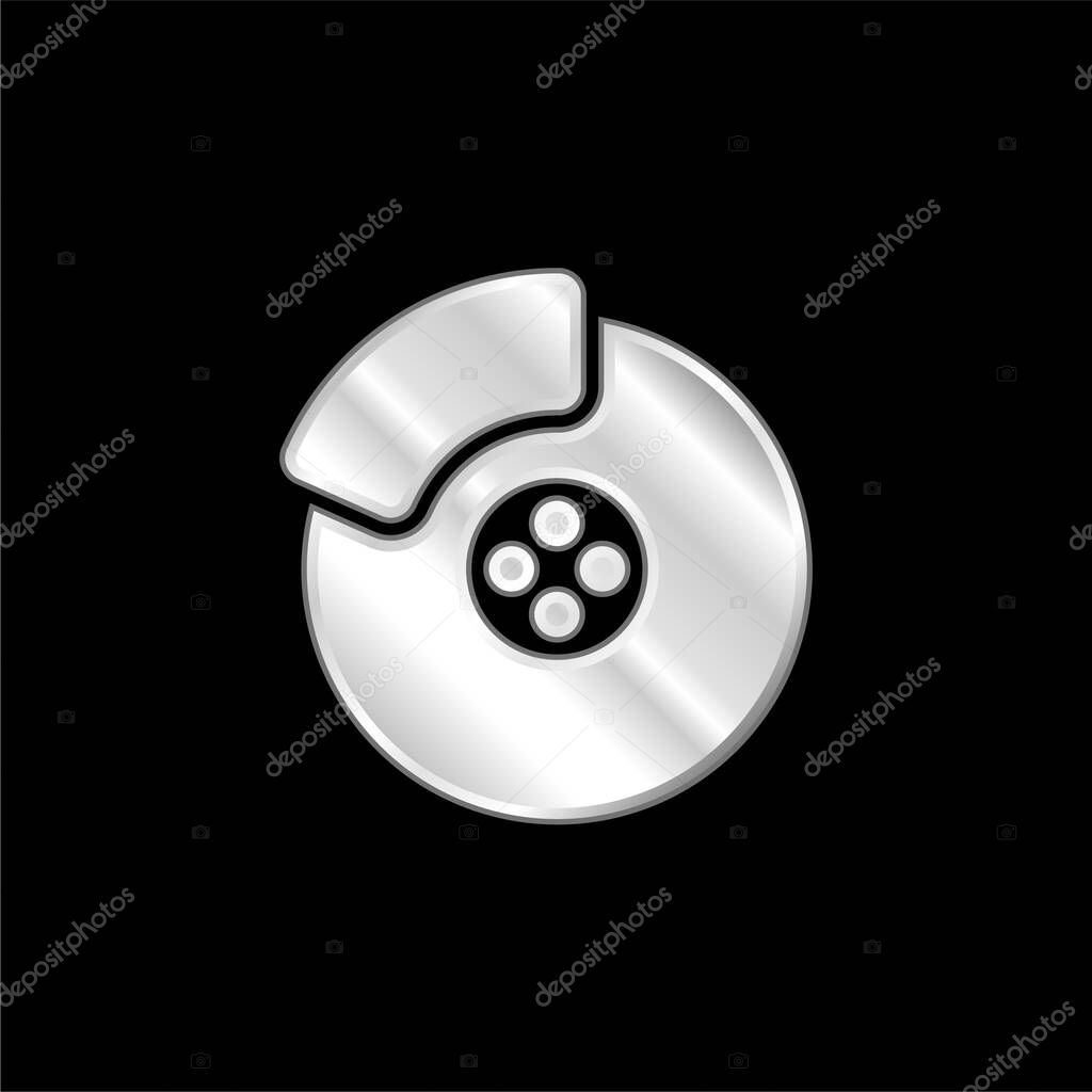 Brake silver plated metallic icon