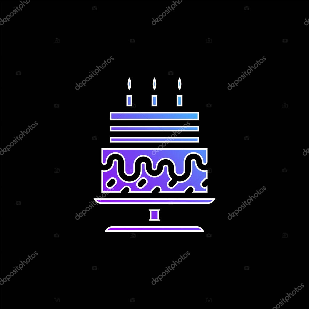 Birthday Cake blue gradient vector icon