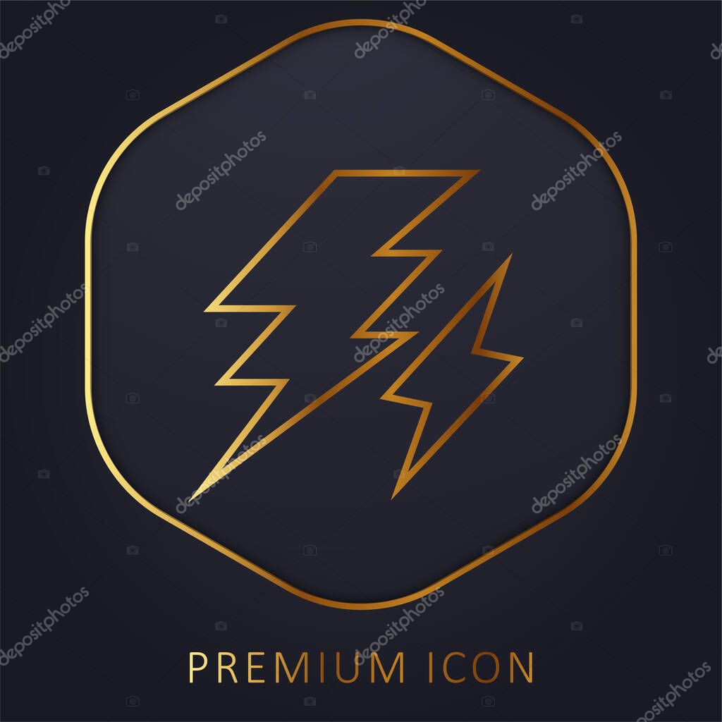 Bolt golden line premium logo or icon