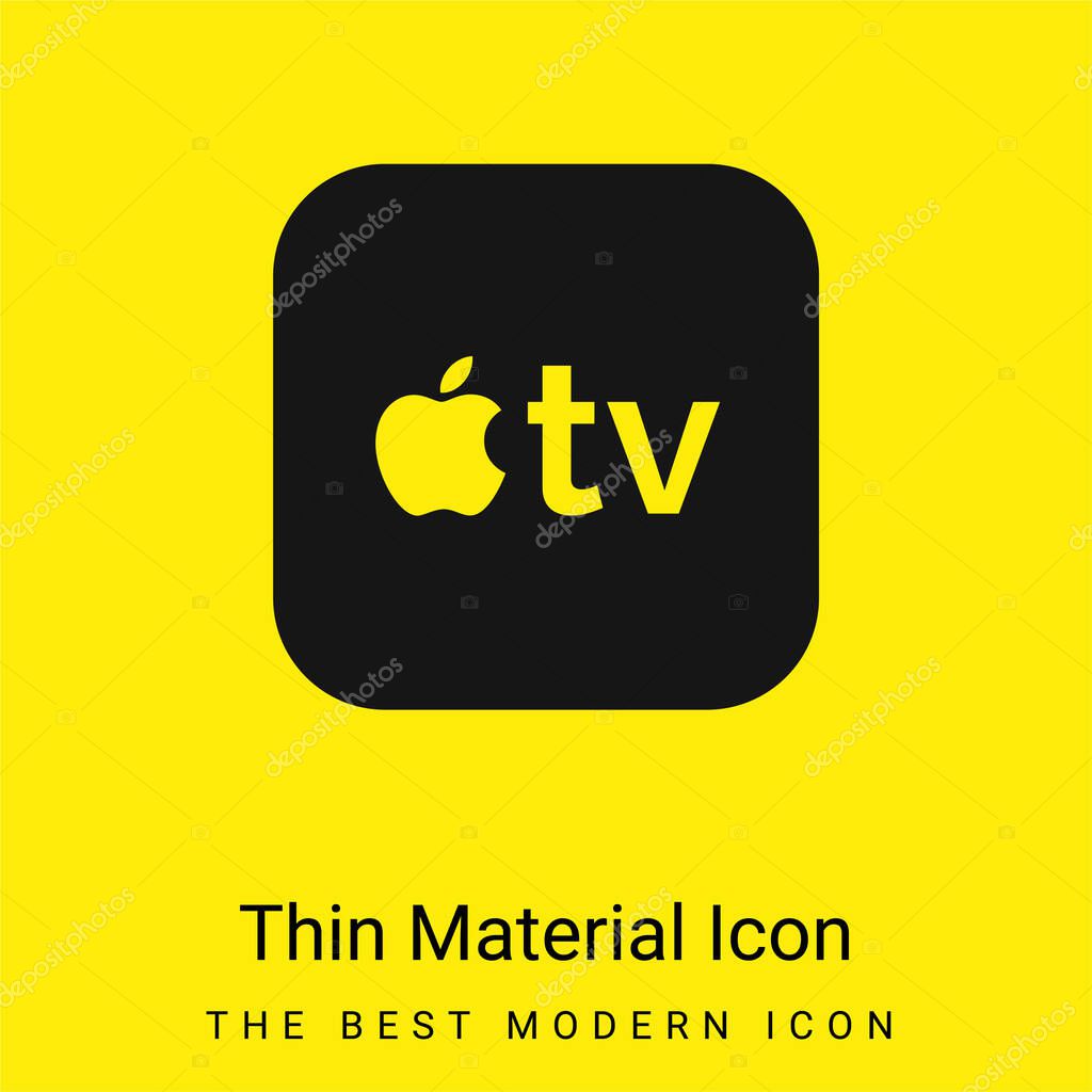 Apple Tv minimal bright yellow material icon