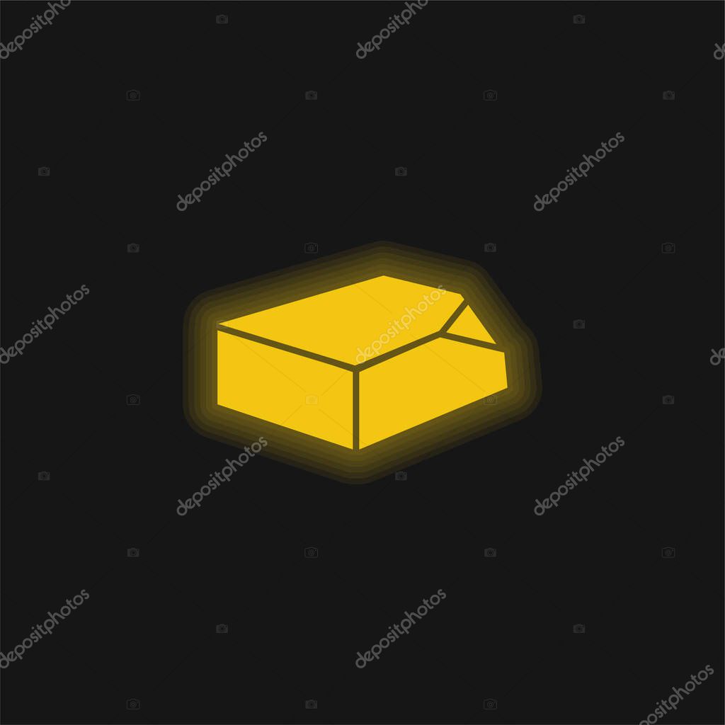 Box Organization Tool yellow glowing neon icon