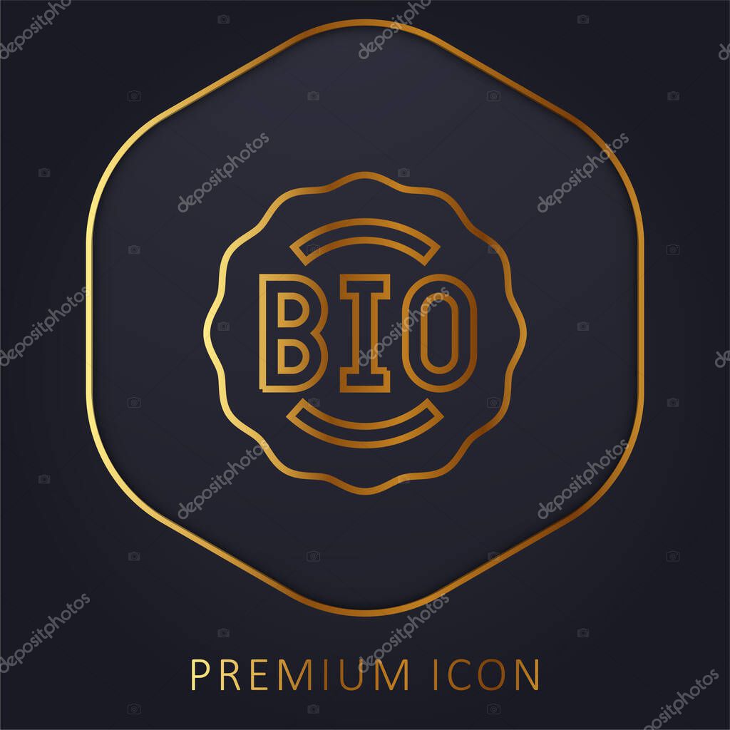 Bio golden line premium logo or icon