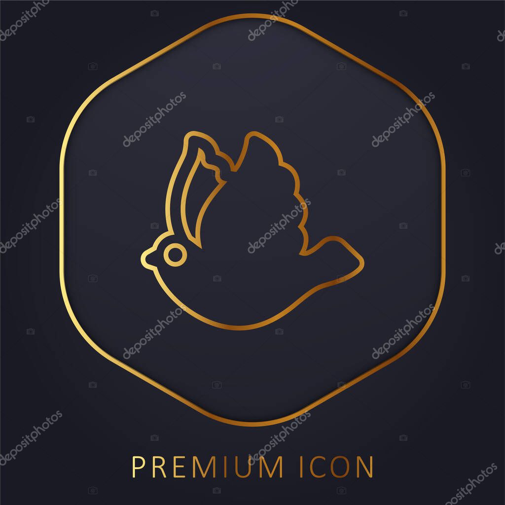 Bird golden line premium logo or icon