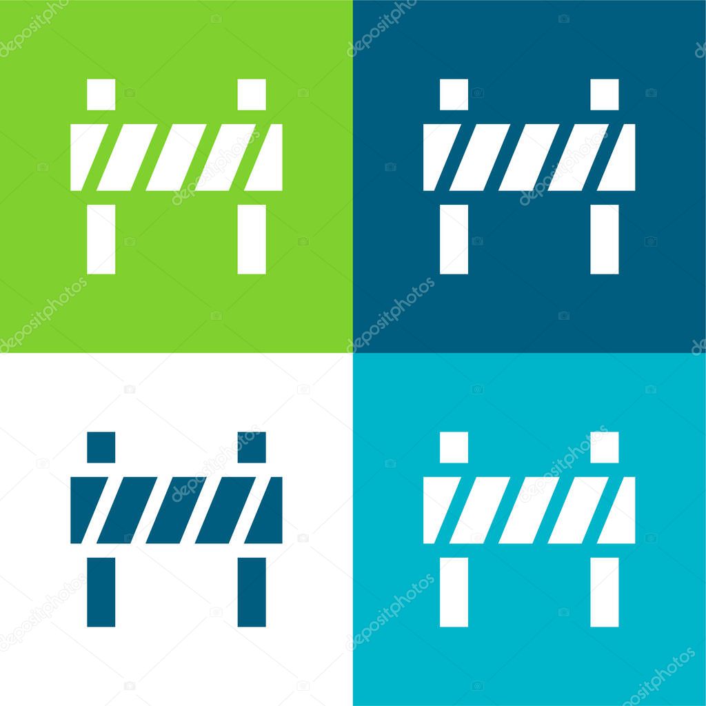 Barrier Flat four color minimal icon set