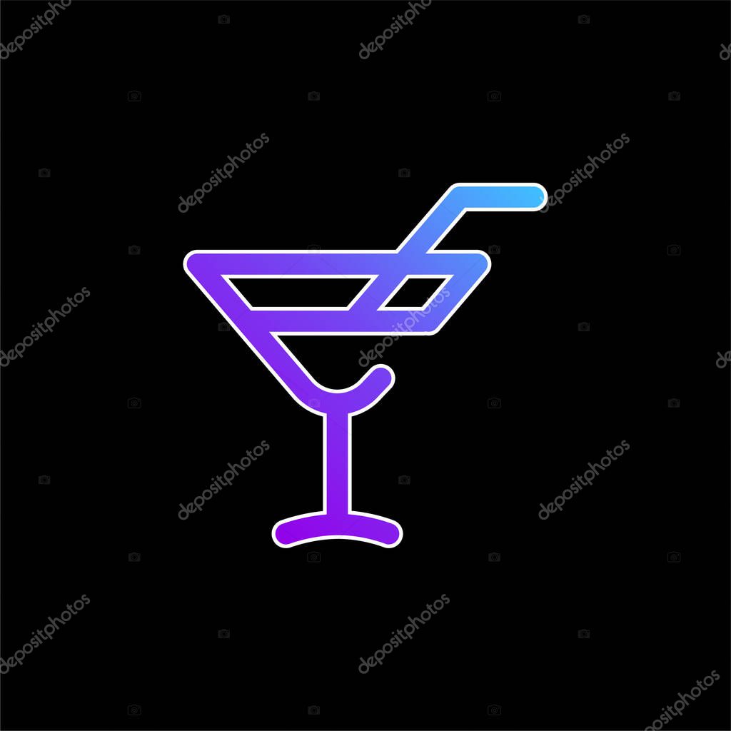Alcoholic Drink blue gradient vector icon
