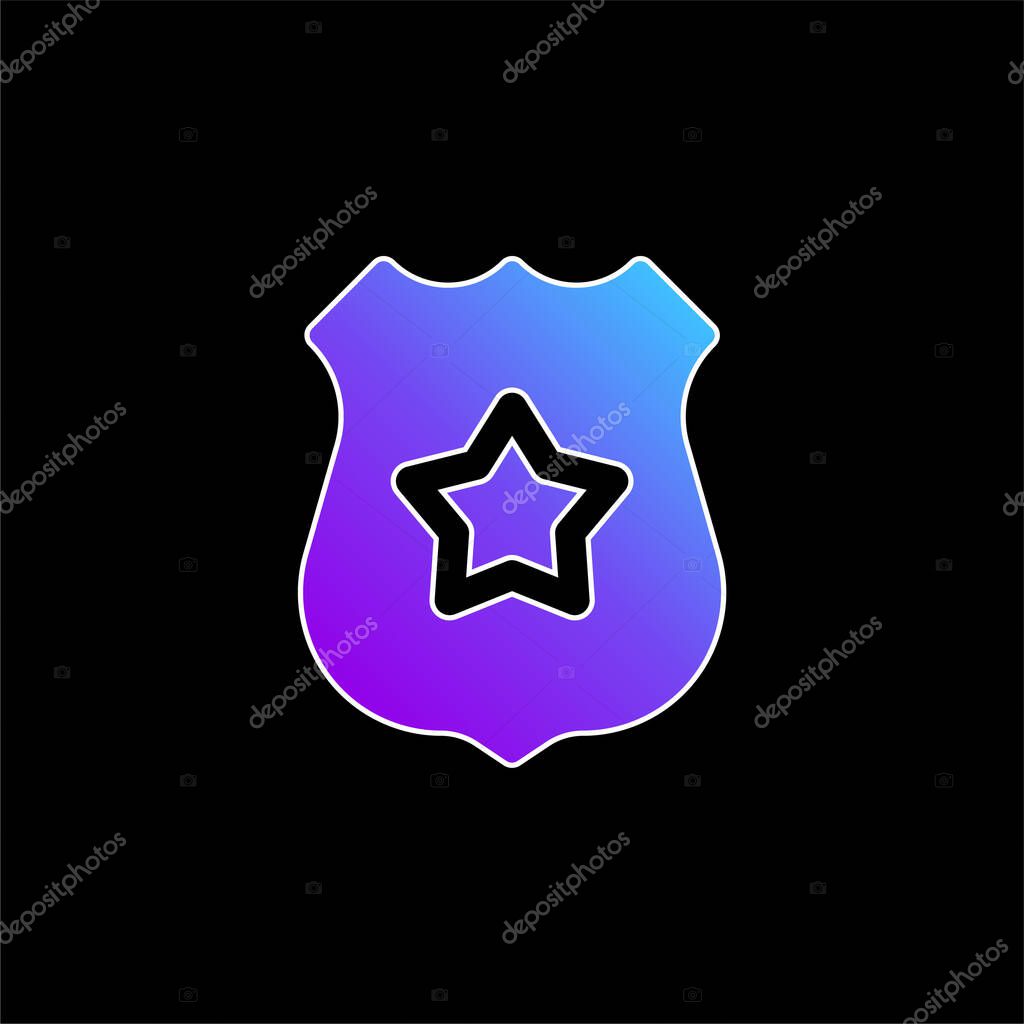 Badge blue gradient vector icon