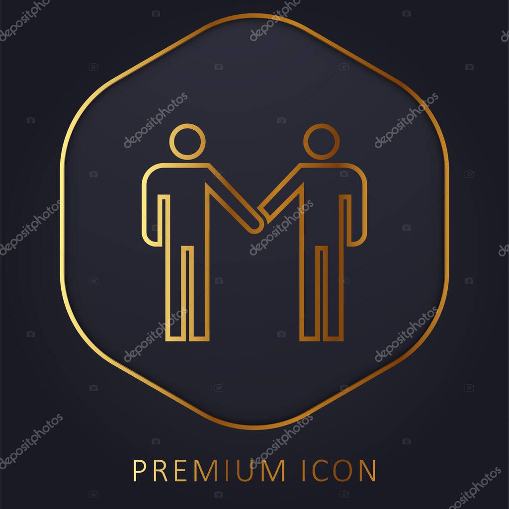 Agreement golden line premium logo or icon