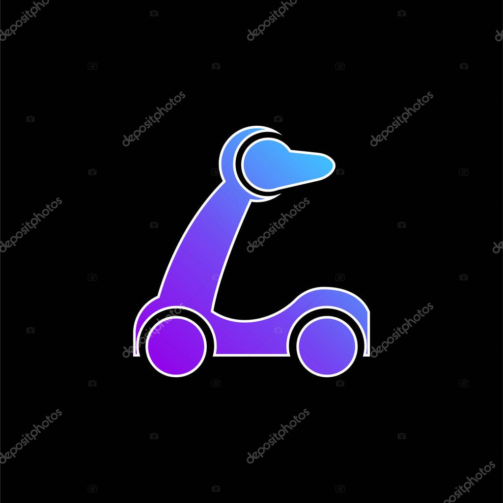 Baby Scooter Silhouette blue gradient vector icon