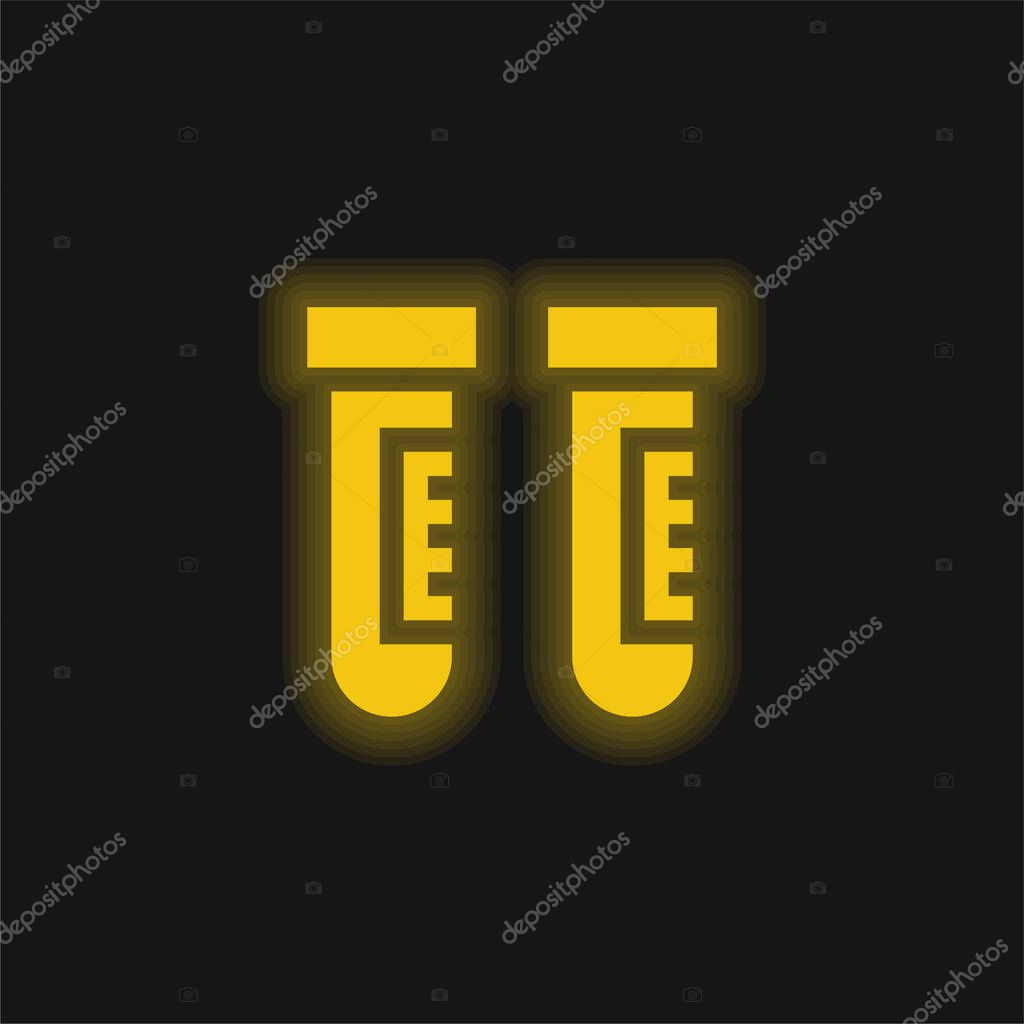 Blood Sample yellow glowing neon icon