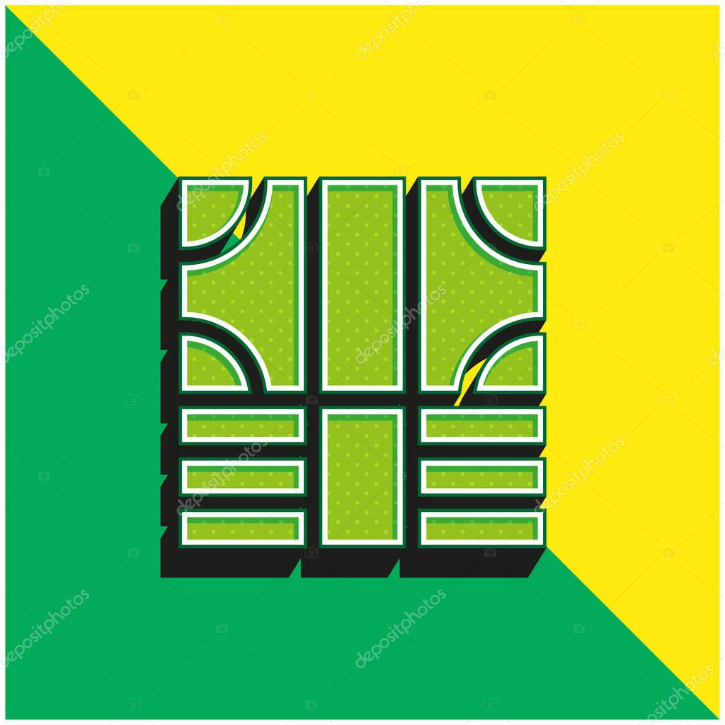 Bills Green and yellow modern 3d vector icon logo