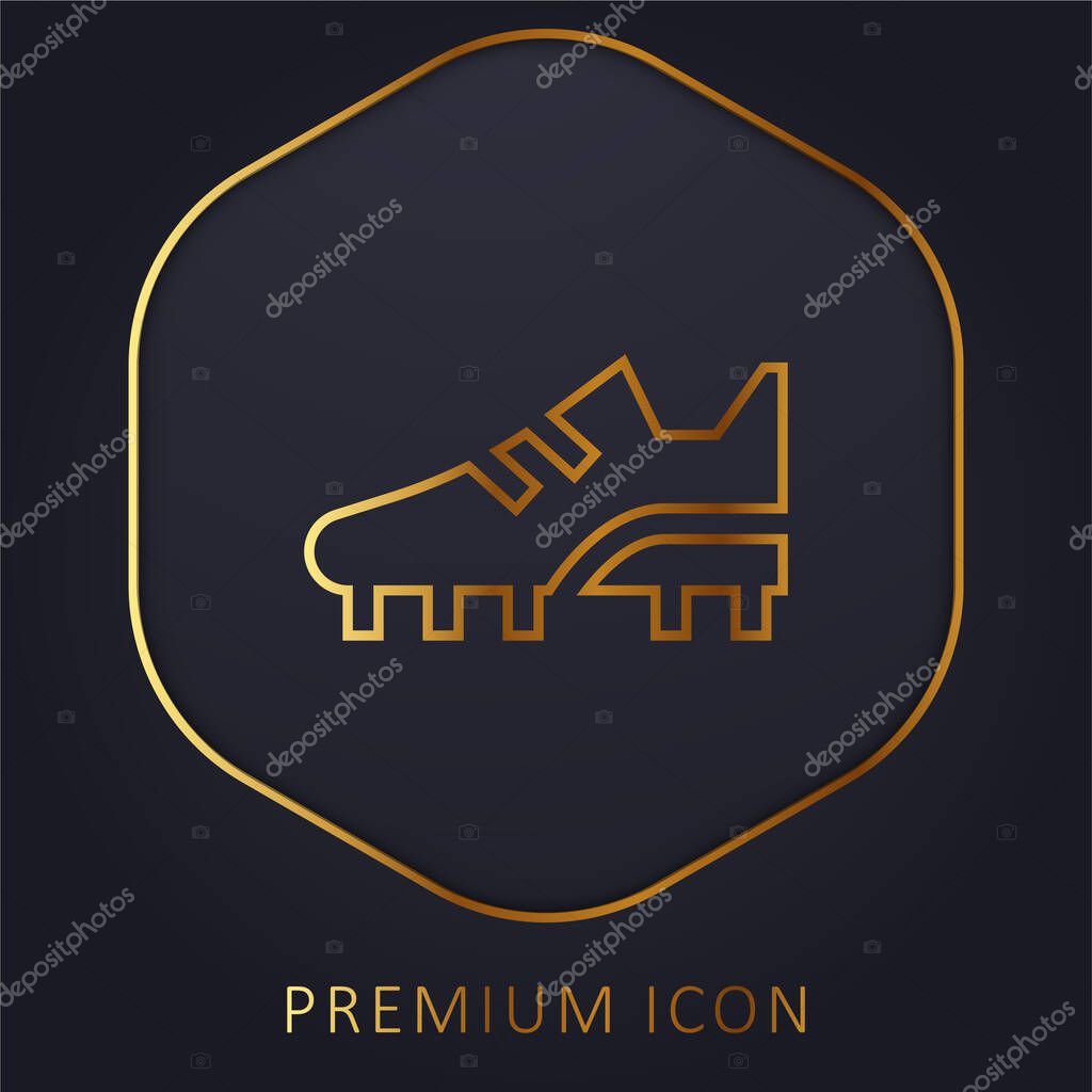 Boots golden line premium logo or icon