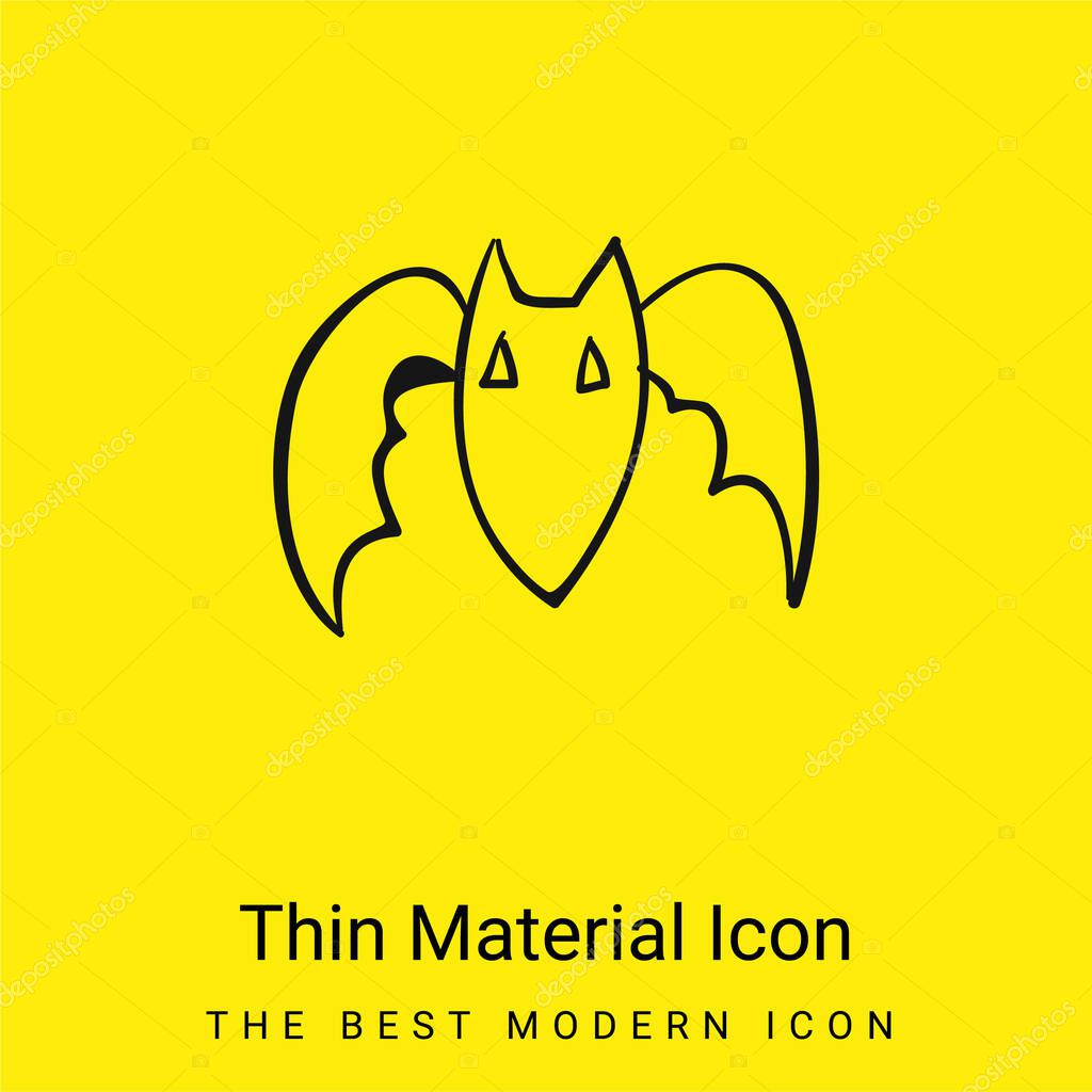 Bat Outline minimal bright yellow material icon
